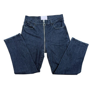 REVICE Dark Blue High-Rise Zip Front Jeans